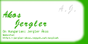 akos jergler business card